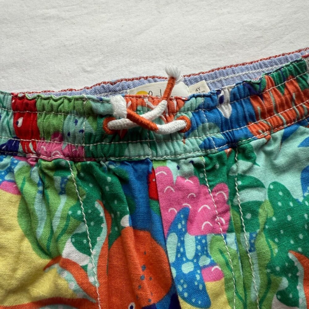 Boden Boys Octopus Ocean Print Cotton Pull-On Shorts 4Y 104cm Elastic Waist Summ - Picture 3 of 6